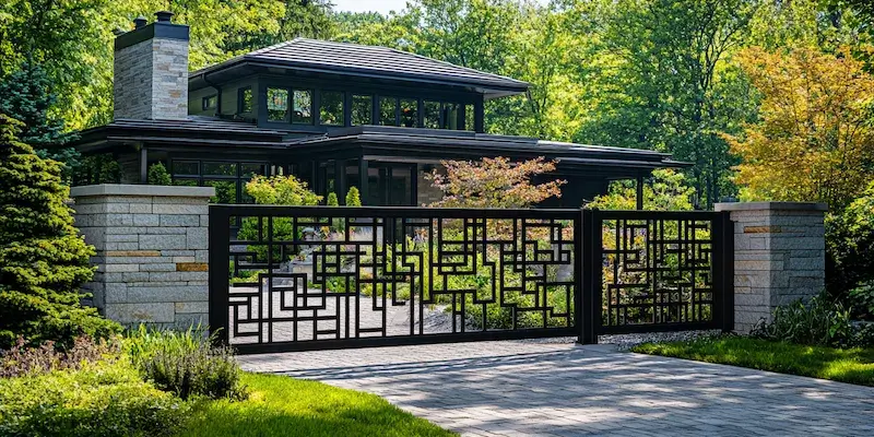 Moderne Gartengestaltung mit Zäunen aus Polen